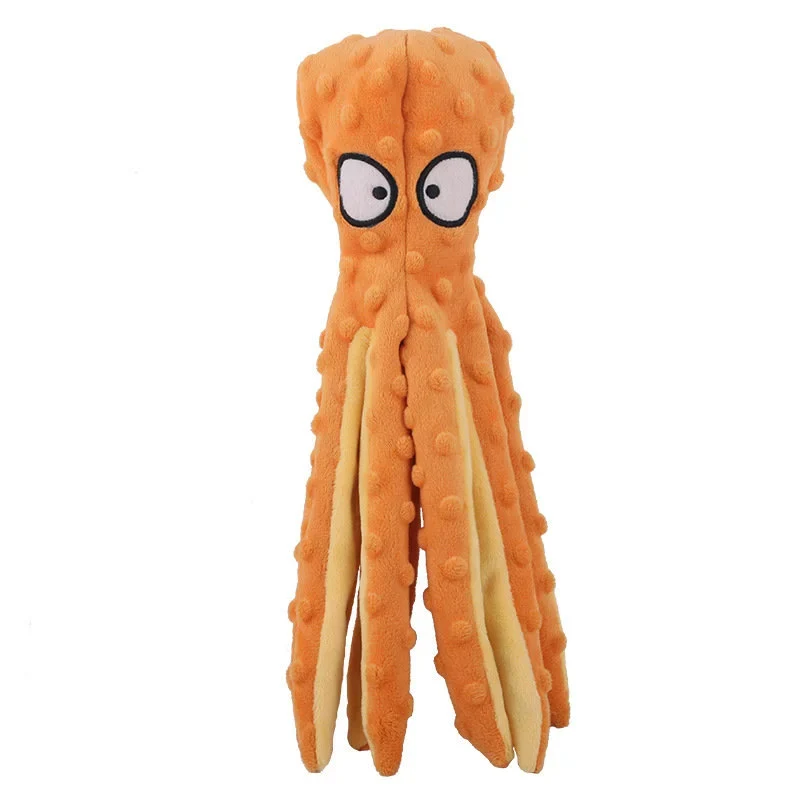 New Pet Plush Toy Octopus Leather Phone Case Dog Educational Bite-Resistant Vocalization Toys Octopus Dogs and Cats Supplies