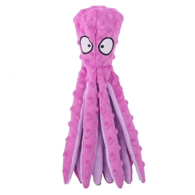 New Pet Plush Toy Octopus Leather Phone Case Dog Educational Bite-Resistant Vocalization Toys Octopus Dogs and Cats Supplies