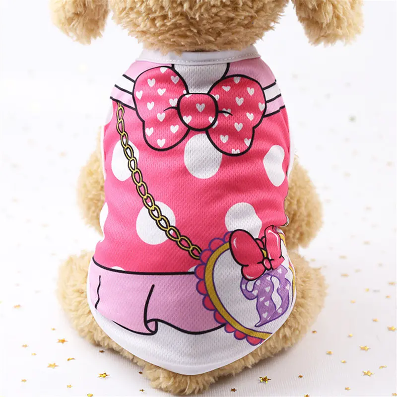 Cartoon Clothing Shirt Casual T-Shirt for Small Pet Supplies Puppy Dogs Soft Vests Summer Pet Dog Clothes
