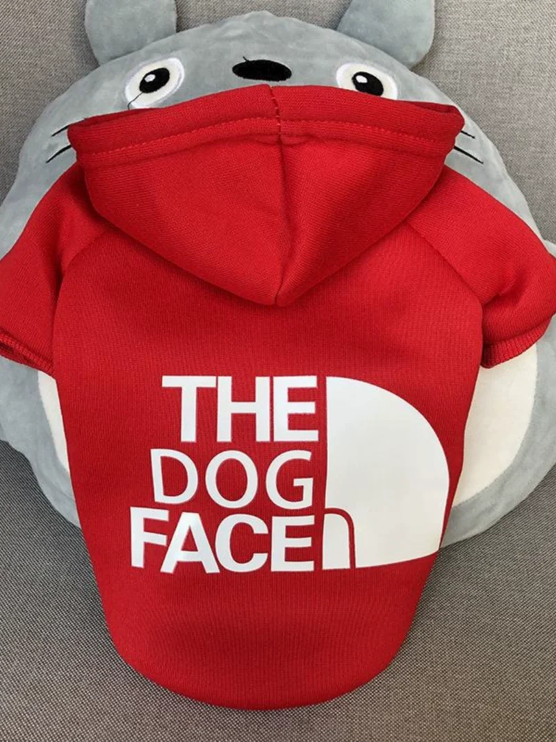 Cat Size Dog Pet Clothing Dog Clothes Dogface Pet Dog Fashion Printed Velvet Sweatshirt with Hat