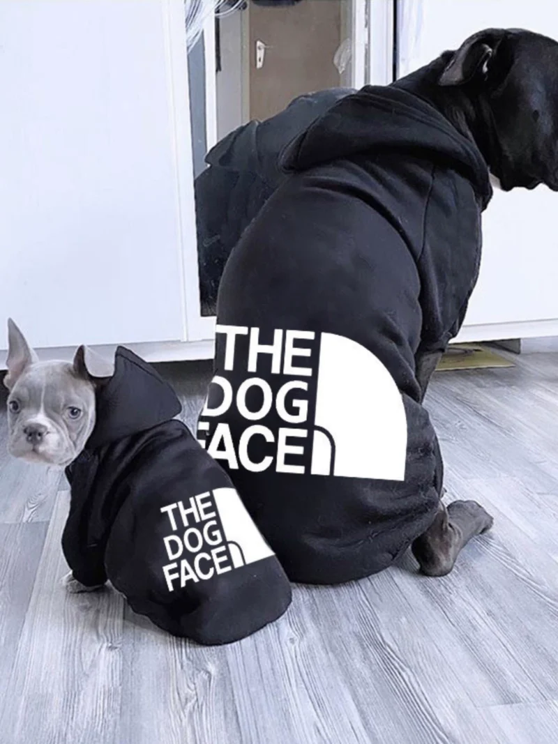 Cat Size Dog Pet Clothing Dog Clothes Dogface Pet Dog Fashion Printed Velvet Sweatshirt with Hat