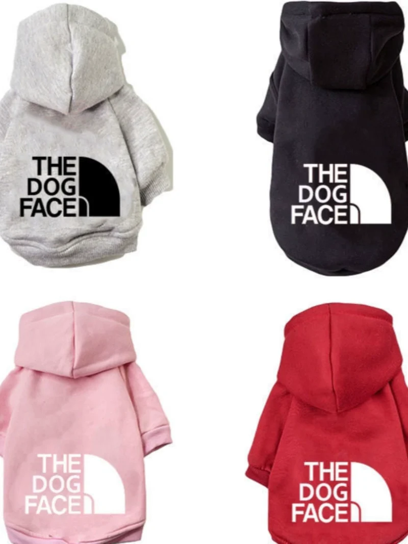 Cat Size Dog Pet Clothing Dog Clothes Dogface Pet Dog Fashion Printed Velvet Sweatshirt with Hat