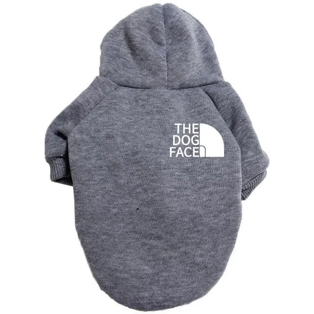 Cat Size Dog Pet Clothing Dog Clothes Dogface Pet Dog Fashion Printed Velvet Sweatshirt with Hat