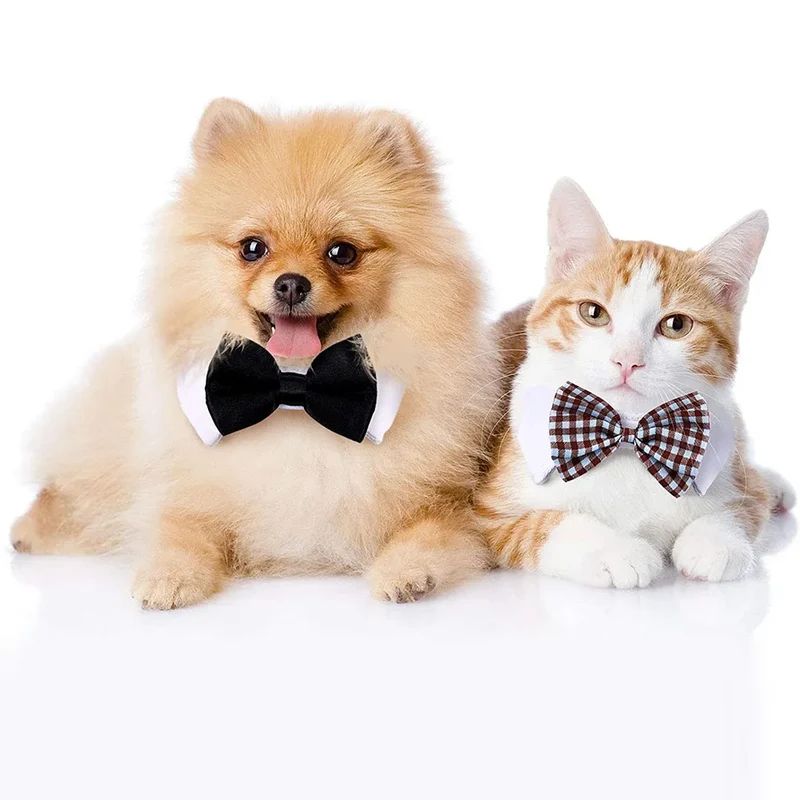 Adjustable Dog Cat Bowtie Formal Pet Bow Tie Collar Wedding Neck Tie for Cats Small Dogs Pet Costume Puppy Grooming Accessories