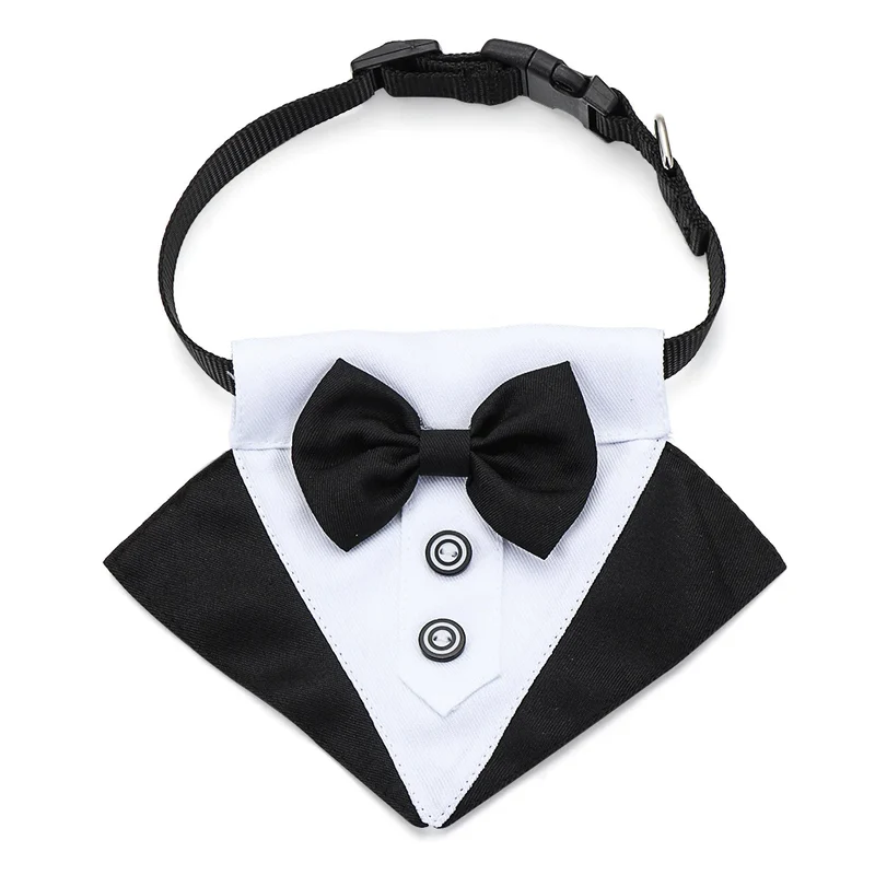 Pet Dog Cat Formal Necktie Tuxedo Bow Tie Black and Red Collar for Dog Cat Pet Accessories Suit for small medium dogs and cats