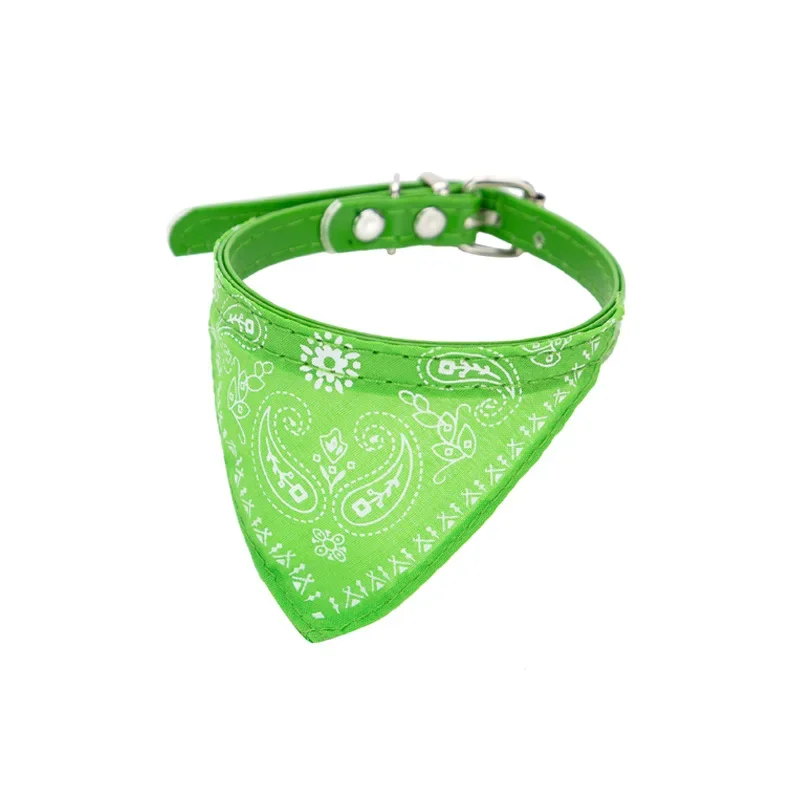 Pet Dog Neck Scarf Puppy Cat Dog Collar Bandana Collar Scarf with Leather Collar Accessories Adjustable Pet Puppy Cat Scarf