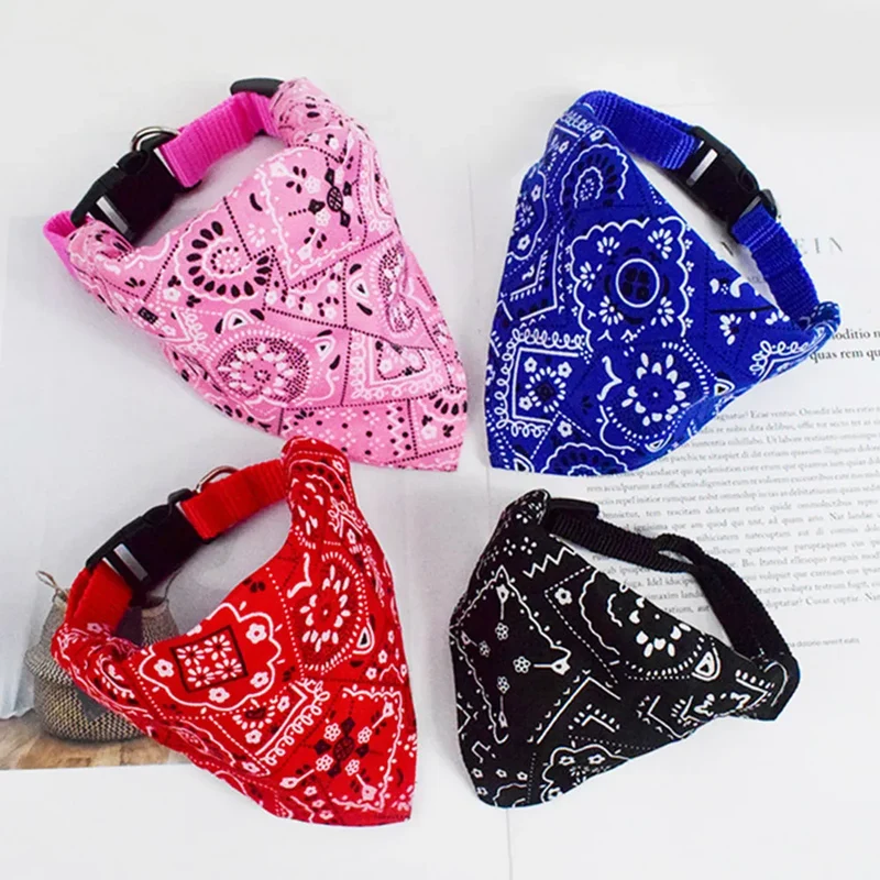 Pet Bandana Collar Scarf for Dogs Puppy & Cat Small Medium Large Dogs Adjustable Collars Red Blue Black Pink Stylish Dog Collar