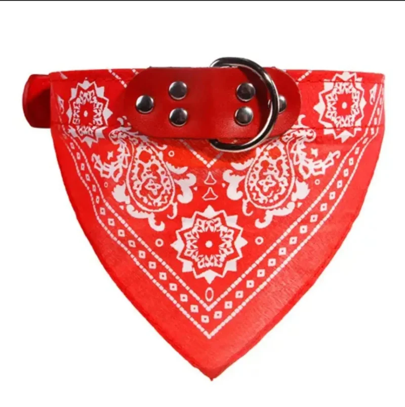 Cute Adjustable Small Dog Collars Puppy Pet Slobber Towel Outdoor Cat Collar Print Scarf Design Dog Collar Neckerchief