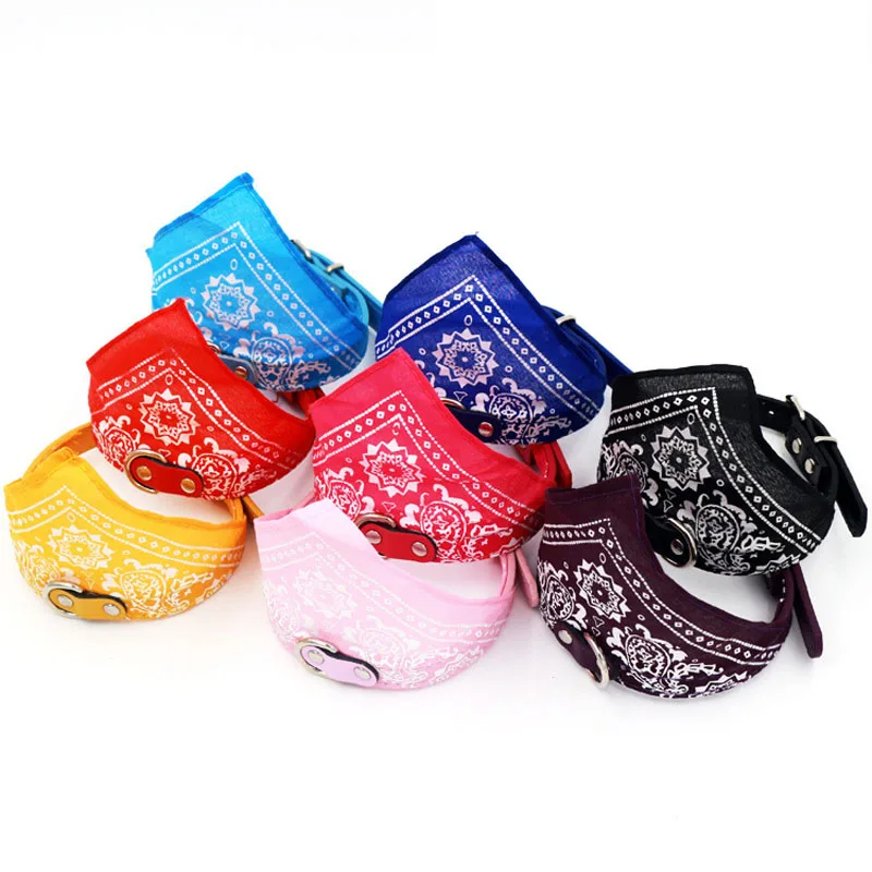 Classic Pet Cat Collar PU Leather Small Dog Scarf Adjustable Puppy Cats Neckerchief trigon Pet Collars Accessories cat necklace