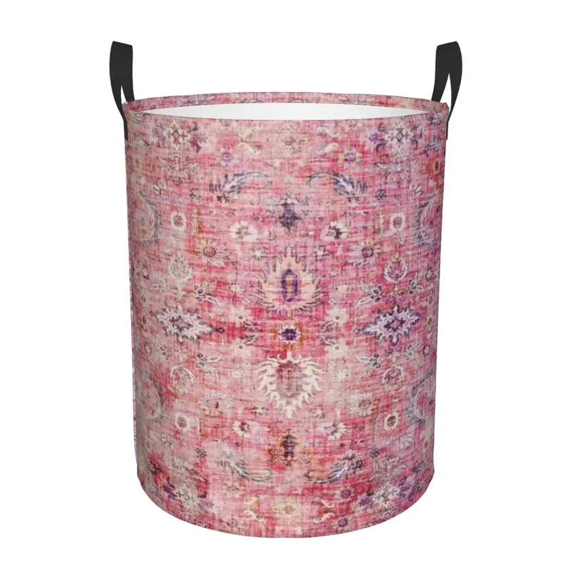 Moroccan Berber Rug Boho Style Laundry Basket Antique Bohemian Geometric Toy Clothes Hamper Storage Bin for Kids Nursery