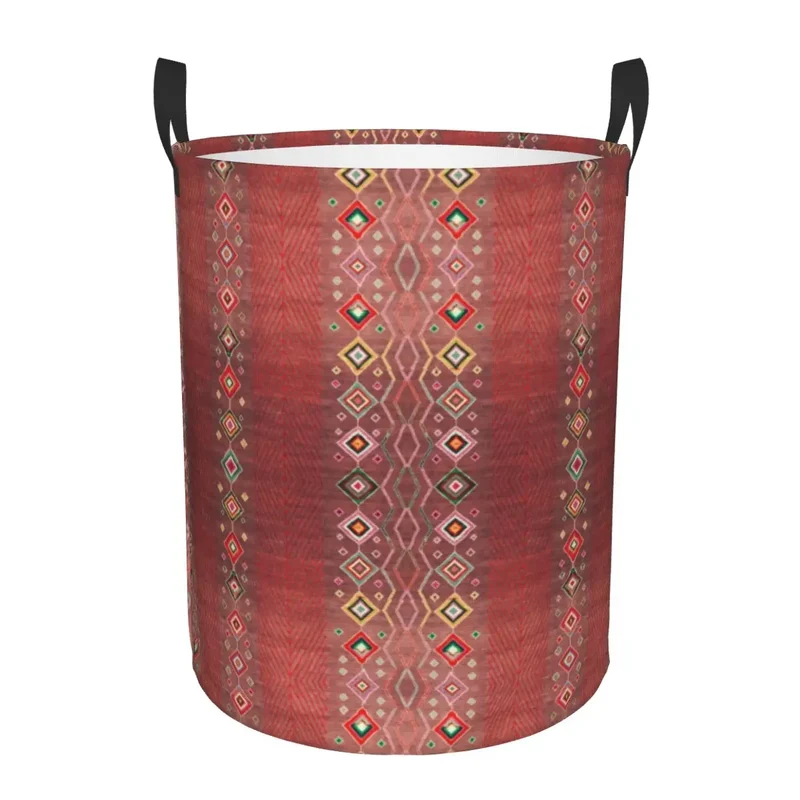 Moroccan Berber Rug Boho Style Laundry Basket Antique Bohemian Geometric Toy Clothes Hamper Storage Bin for Kids Nursery
