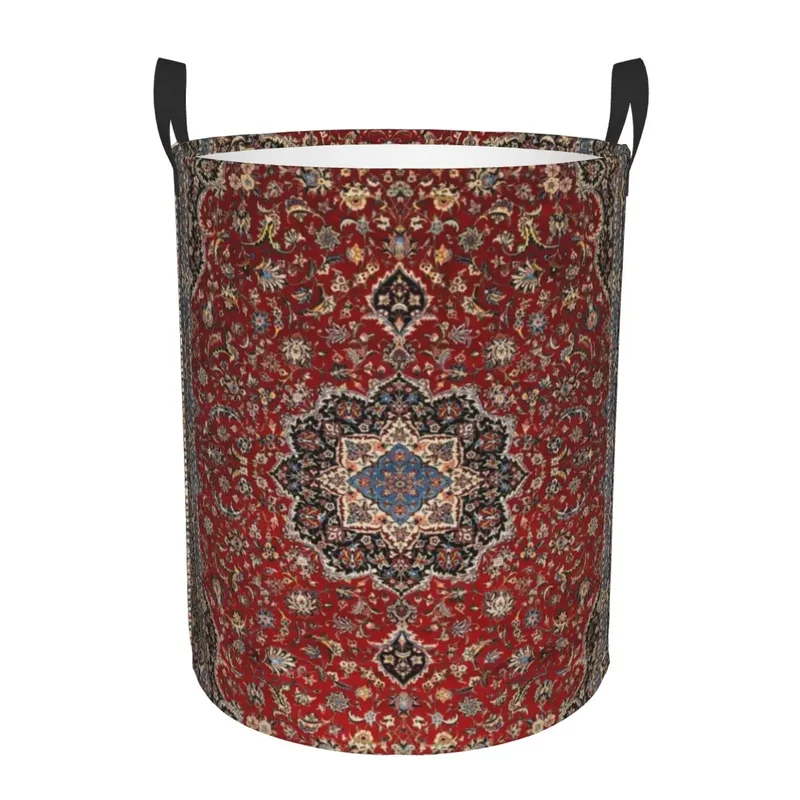 Moroccan Berber Rug Boho Style Laundry Basket Antique Bohemian Geometric Toy Clothes Hamper Storage Bin for Kids Nursery