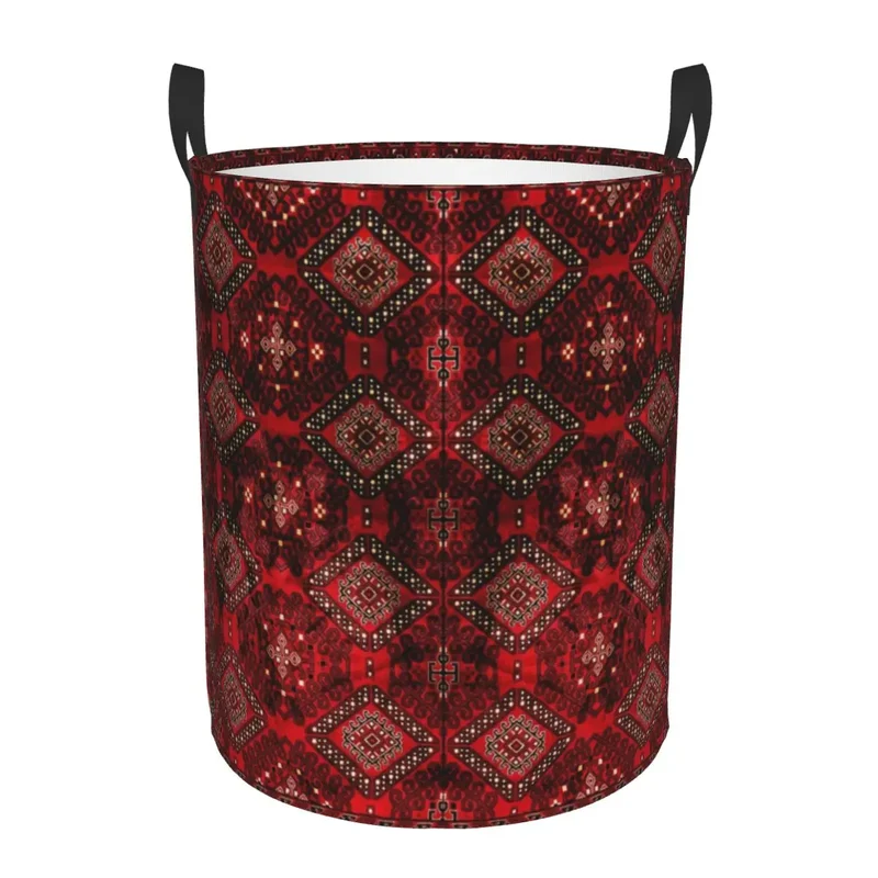 Moroccan Berber Rug Boho Style Laundry Basket Antique Bohemian Geometric Toy Clothes Hamper Storage Bin for Kids Nursery