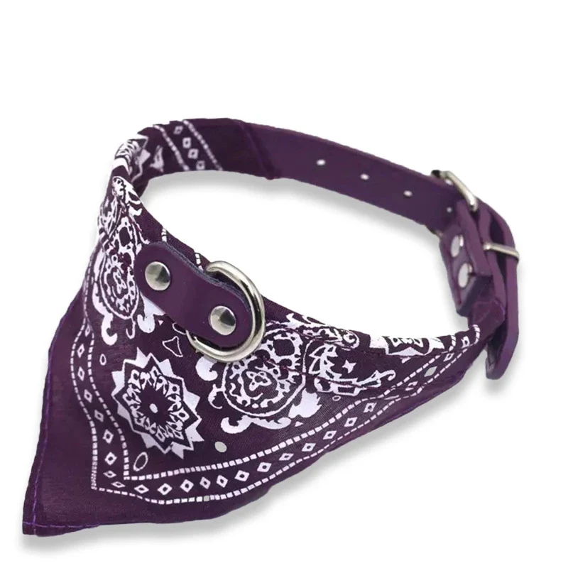 Cute Adjustable Small Dog Collars Puppy Pet Slobber Towel Outdoor Cat Collar Print Scarf Design Dog Collar Neckerchief