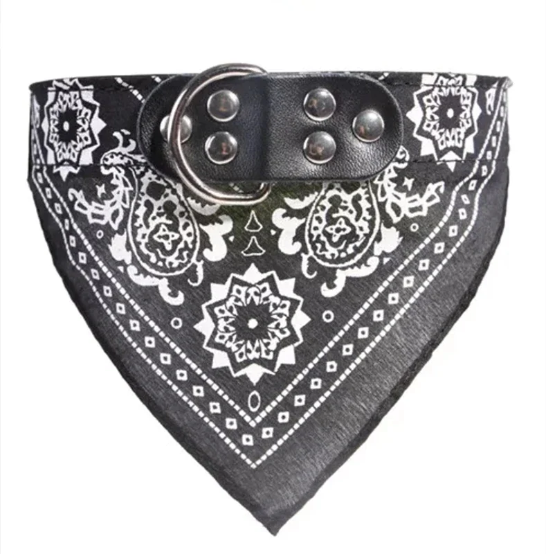 Cute Adjustable Small Dog Collars Puppy Pet Slobber Towel Outdoor Cat Collar Print Scarf Design Dog Collar Neckerchief