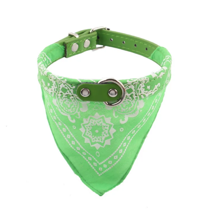 Cute Adjustable Small Dog Collars Puppy Pet Slobber Towel Outdoor Cat Collar Print Scarf Design Dog Collar Neckerchief