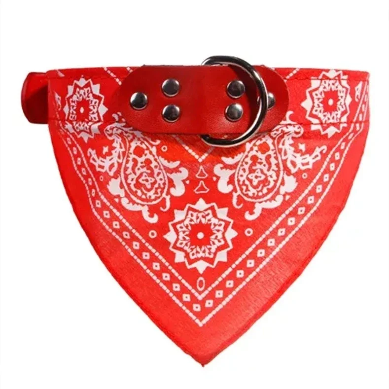 Cute Adjustable Small Dog Collars Puppy Pet Slobber Towel Outdoor Cat Collar Print Scarf Design Dog Collar Neckerchief