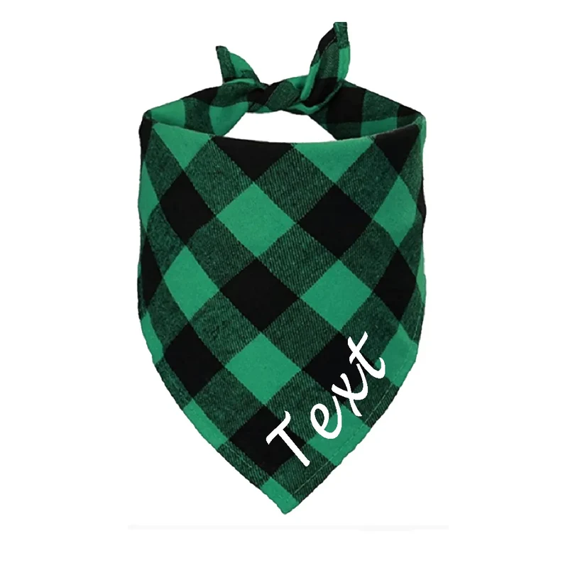 Personalized Name ID Pet Bandanas for Dog Cat Plaid Triangular Bib Scarf Collar Pet Items Puppy Accessories