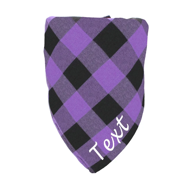 Personalized Name ID Pet Bandanas for Dog Cat Plaid Triangular Bib Scarf Collar Pet Items Puppy Accessories