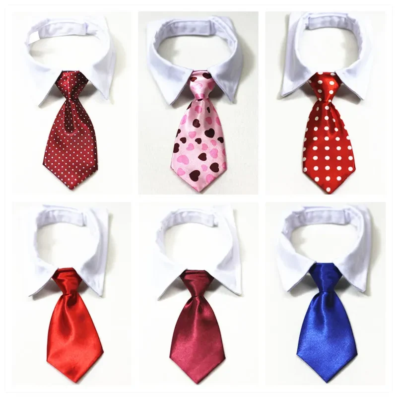 Pet Formal Necktie Pet Tie Dog Cat Fake Collar Tuxedo Bow Tie Cute Adjustable Solid Corbata Perro For Wedding Dog Accessories