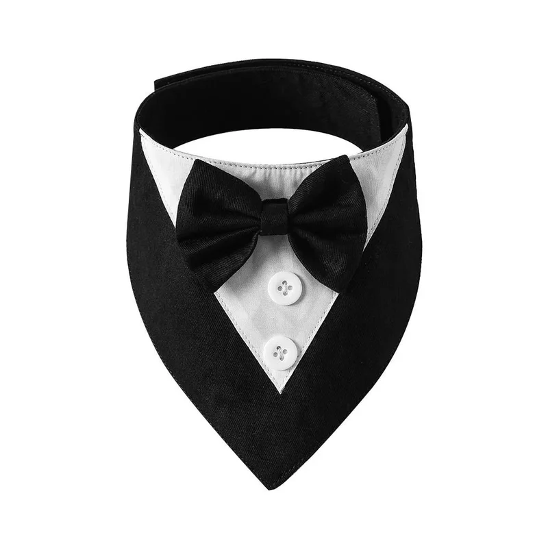 Comfortable Fashion Adjustable Tuxedo Bow Ties Pet Saliva Towel Formal Tie Bow Tie Collar Dog Necktie