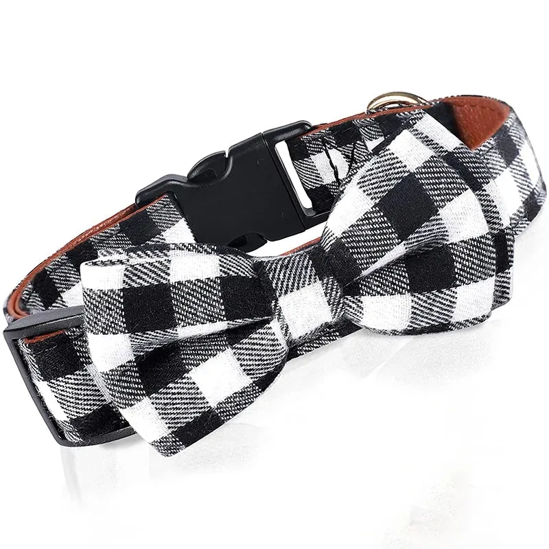 Dog Bow Tie Plaid Dog Collar Cat Bowtie Adjustable Soft Pet Bowknot Necklace for Small Medium Dogs Puppy Cat Best Gift Chihuahua