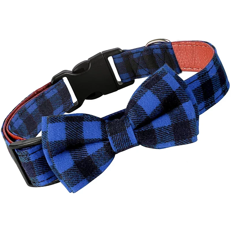 Dog Bow Tie Plaid Dog Collar Cat Bowtie Adjustable Soft Pet Bowknot Necklace for Small Medium Dogs Puppy Cat Best Gift Chihuahua
