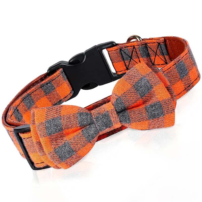 Dog Bow Tie Plaid Dog Collar Cat Bowtie Adjustable Soft Pet Bowknot Necklace for Small Medium Dogs Puppy Cat Best Gift Chihuahua