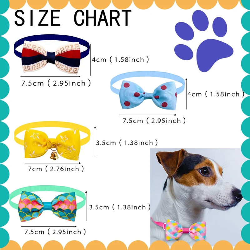 20pcs Dog Acccessories Dog Bow Tie Bulk Dog Collar Bow Dog Bowtie Small Dog Cat Pet Supplies Dog Fashion Accessoreis Bow