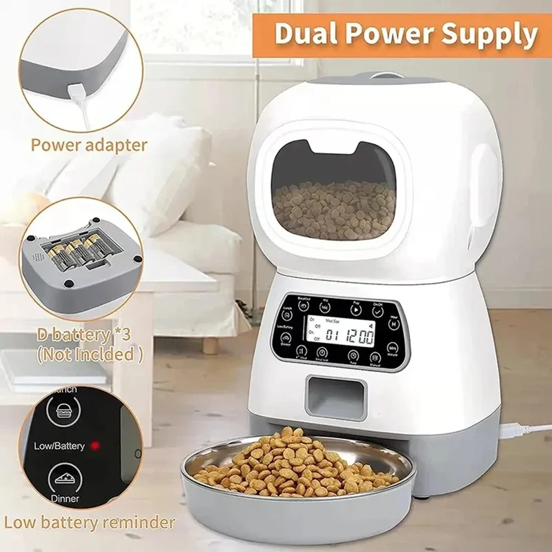 1PC UK Plug/USB Automatic Pet Feeding Intelligent Remote Control Cat And Dog Feeding Machine Timing Quantitative Food Machine