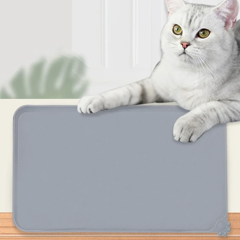 Silicone Pet Food Mat with High Lips Non-Stick Waterproof Dog Cat Food Feeding Pad Puppy Feeder Bowl Placemat Tray Placemat