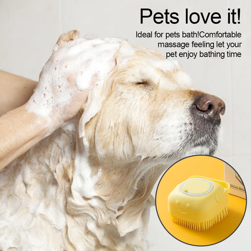 Soft Silicone Dog Massage Shampoo Brush