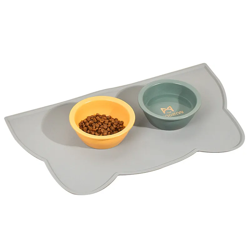 Waterproof Pet Mat For Dog Cat Solid Color Silicone Pet Food Feeding Pad Pet Bowl Drinking Mat Portable Dog Feeding Mat Placemat