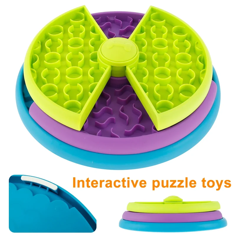 Pet Slow Food Bowl 3-Layers Puzzle Puppy Choke-proof Non-slip Feeder Reusable Dog Slow Eating Interactive Game Toy Pet Supplies