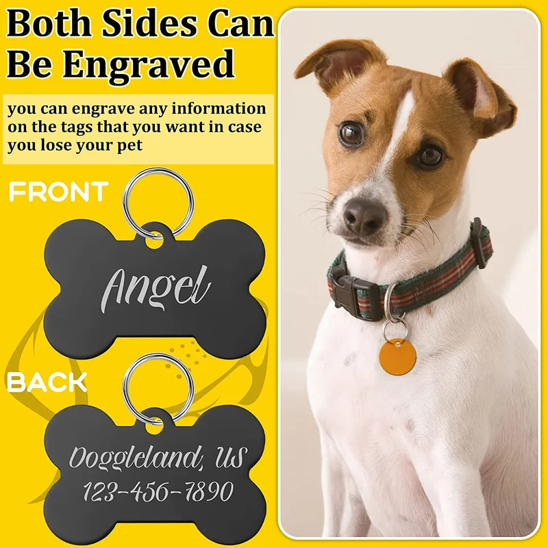 1pcs Free Laser Engraving Personalized Custom Pet Dog ID Tag Cat Puppy Name Pendant Tags Pets Tag Collar Anti-lost Nameplate