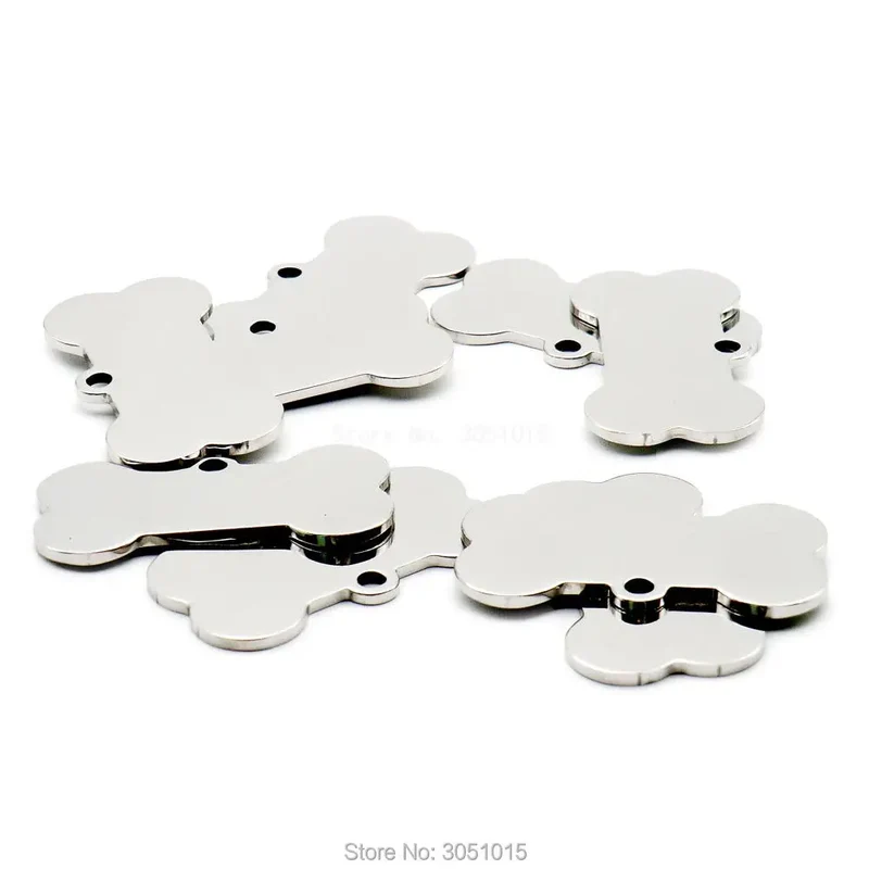 20pcs cat dog ID tag dog Personalized Stainless steel Collar bone pet Charm Pet name pendant Bone Necklace Collar Puppy plate