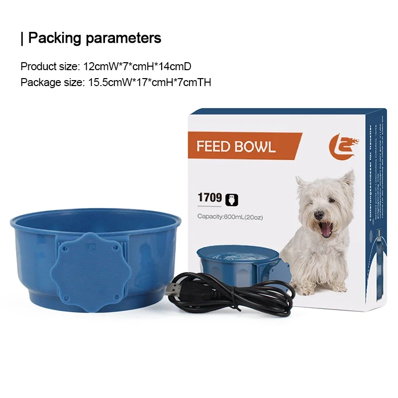 Dog Cage Bowl Heated Winter Safe Thermal Pet Hanging Bowl for Small Medium Large Dogs Feeder Water Food Cat Bowl Pet Supplies