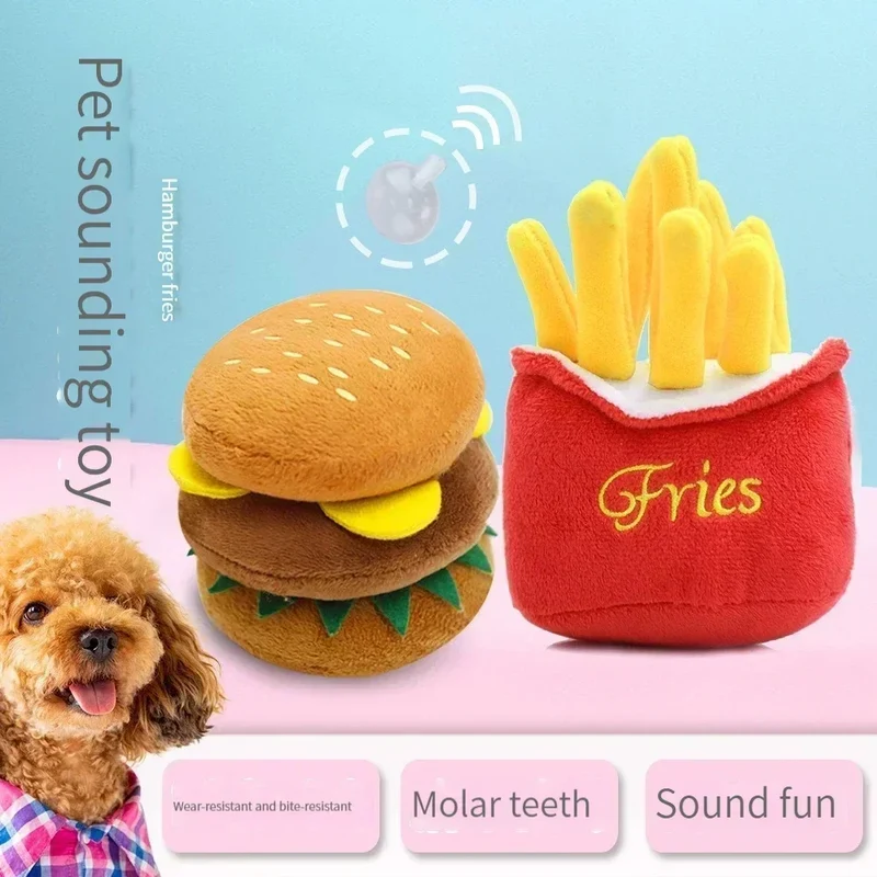 Dog Toy Hamburger French Fries Dog Chew Toy Pet Party for Small Dog Puppy Gift Pet Ice Cream Toys Supplies