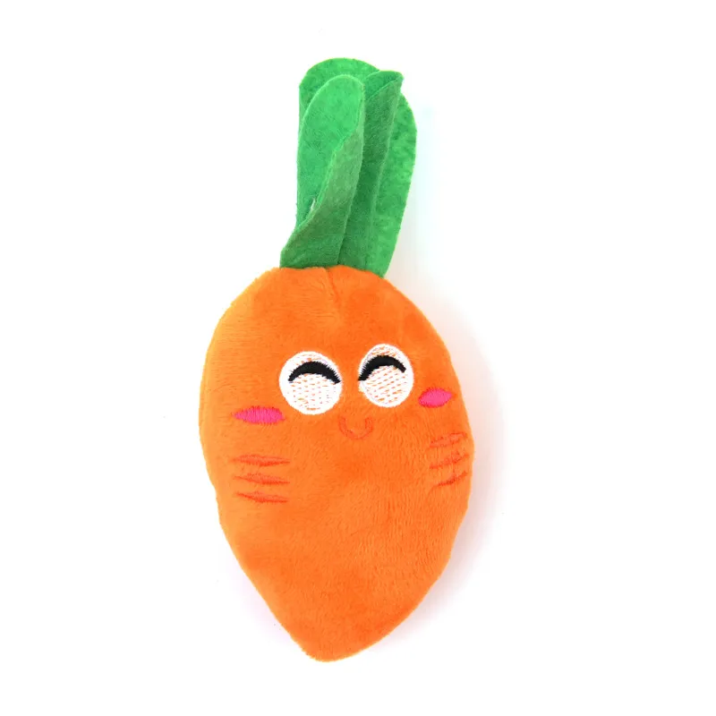 1PC Puppy Squeaky Plush Dog Chew Toys Small Dogs Plush Toy Vegetable Fruit Bone Soft Training Toy Pet Supplies