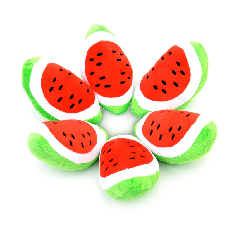 1PC Puppy Squeaky Plush Dog Chew Toys Small Dogs Plush Toy Vegetable Fruit Bone Soft Training Toy Pet Supplies