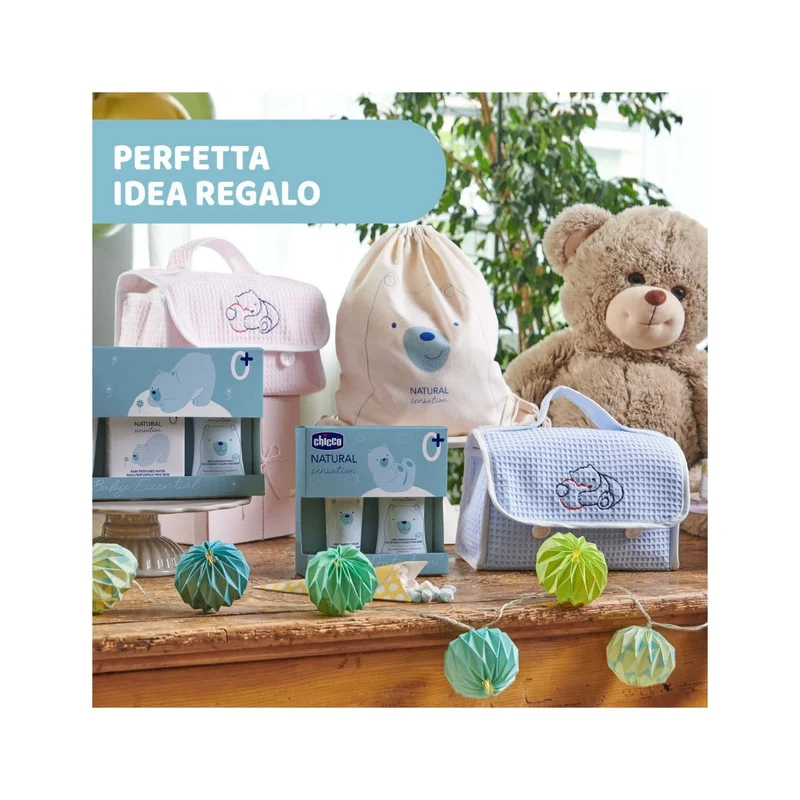 Chicco Natural Sensation Zaino Detergente Corpo&Capelli + Crema Lenitiva + Salviette