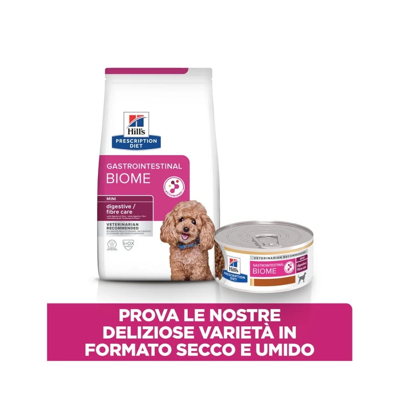 Hill's Prescription Diet Mini Gastrointestinal Biome Crocchette Per Cani Taglia Piccola Sacco 3Kg