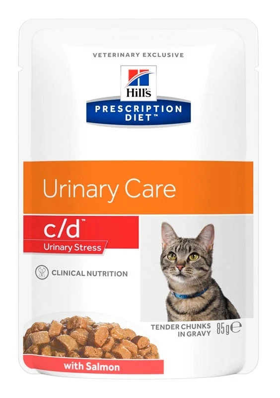 Hill's Prescription Diet c/d Urinary Stress Bustina Umido con Salmone Per Gatti 12x85g
