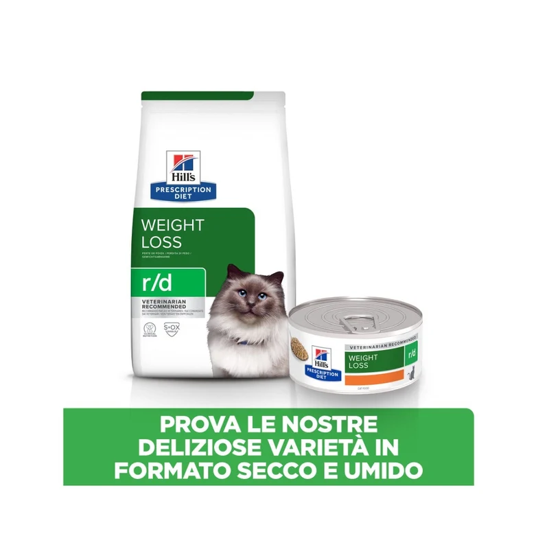 Hill's Prescription Diet R/D Weight Loss Crocchette Per Gatti Sacco 3kg