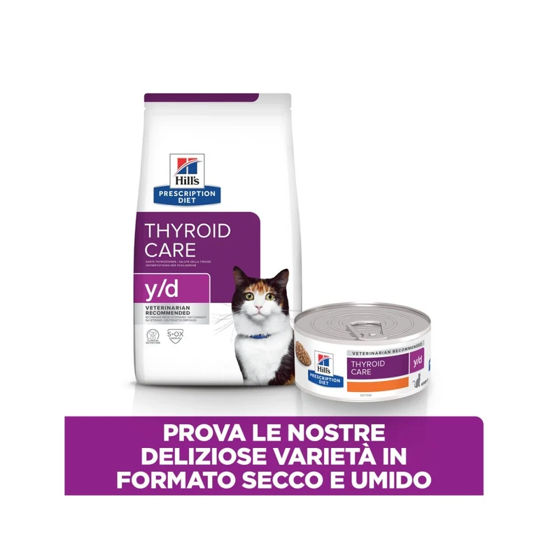 Hill's Prescription Diet Y/D Thyroid Care Crocchette Per Gatti Sacco 3kg