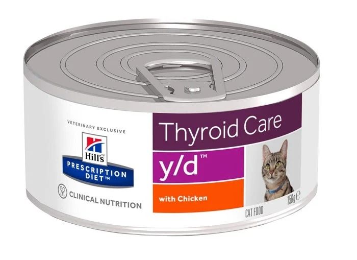 Hill's Prescription Diet Y/D Thyroid Care Cibo Umido Con Pollo Per Gatti Lattina 156g