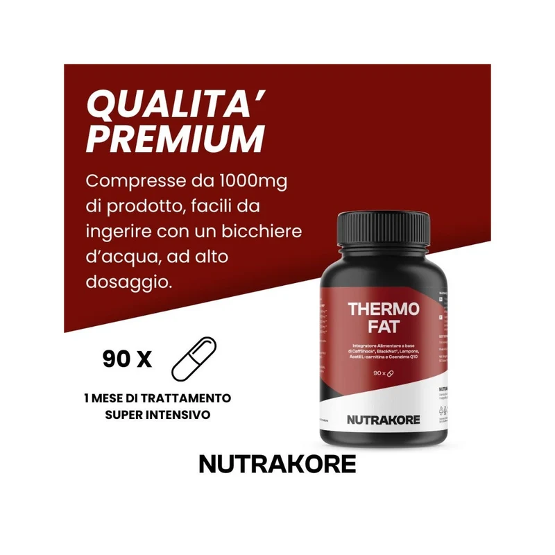 Nutrakore Thermofat Brucia grassi Con tecnologia CaffShock e BlackNat 90 Compresse
