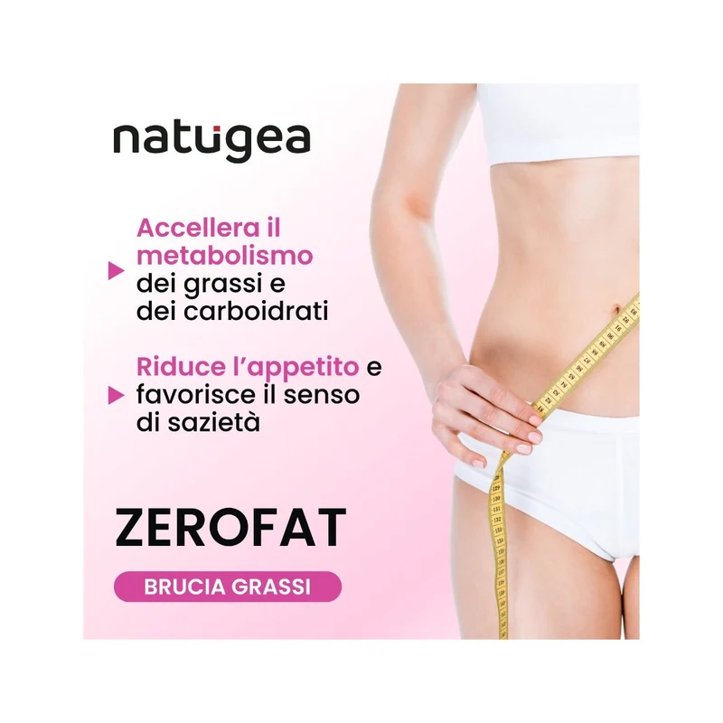 Natugea Brucia Grassi ZEROFAT con 11 attivi: Carnitina, Guarana, Garcinia Cambogia, Caffeina 60 Capsule