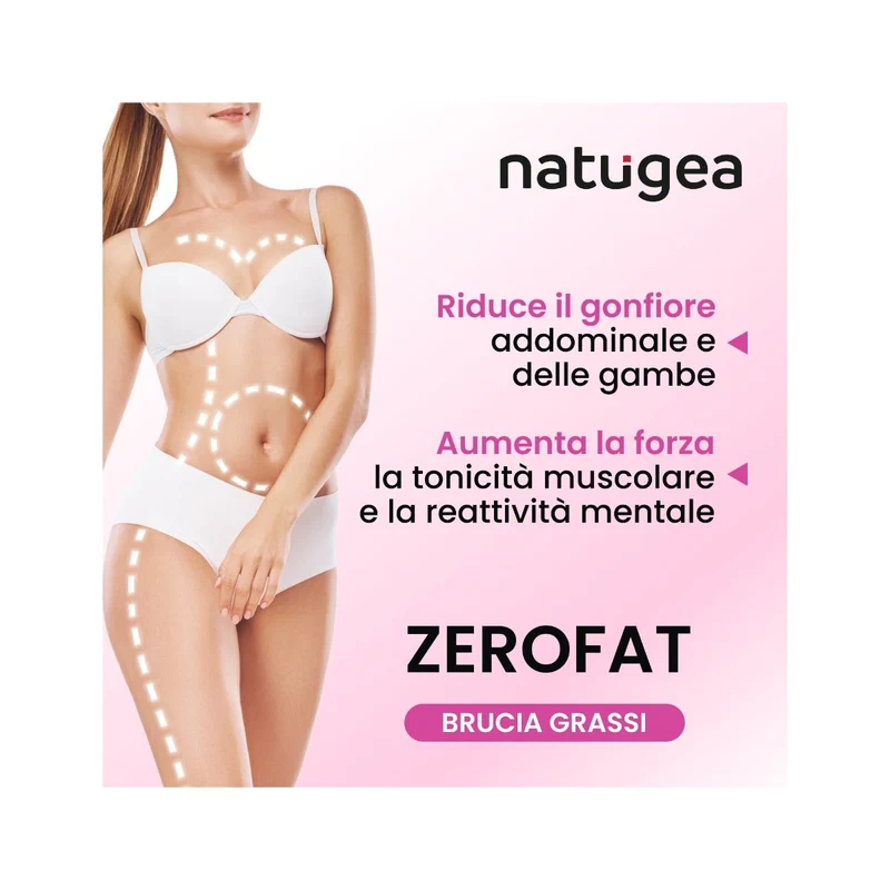 Natugea Brucia Grassi ZEROFAT con 11 attivi: Carnitina, Guarana, Garcinia Cambogia, Caffeina 60 Capsule
