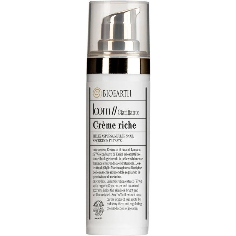 Bioearth Loom Crema Chiarificante Viso Ricca Rughe 30ml